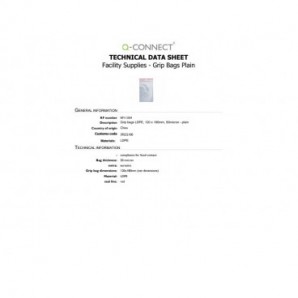 Buste trasparenti chiusura grip in LDPE 50 μm Q-Connect idonee al contatto alimentare - conf. 1000 pz - 12x18 cm