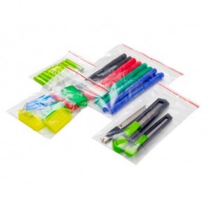 Buste trasparenti chiusura grip in LDPE 50 μm Q-Connect idonee al contatto alimentare - conf. 1000 pz - 12x18 cm