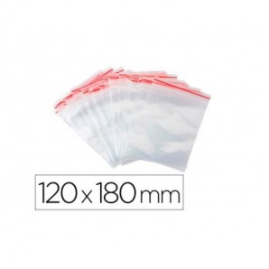 Buste trasparenti chiusura grip in LDPE 50 μm Q-Connect idonee al contatto alimentare - conf. 1000 pz - 12x18 cm