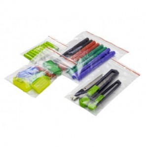 Buste trasparenti chiusura grip in LDPE 50 μm Q-Connect idonee al contatto alimentare - conf. 1000 pz - 20x30 cm