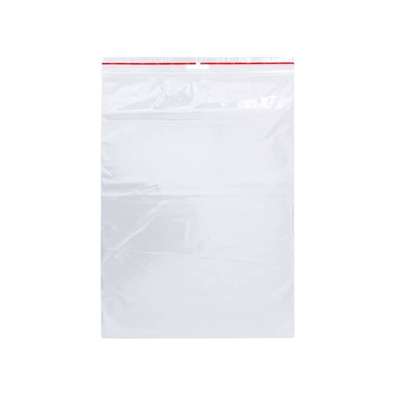Buste trasparenti chiusura grip in LDPE 50 μm Q-Connect idonee al contatto alimentare - conf. 1000 pz - 23x32 cm