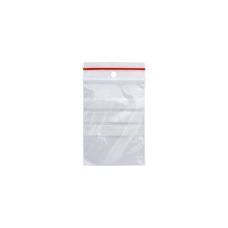 Buste trasp. chiusura grip in LDPE 50 μm Q-Connect con banda scrivibile - cont. alimentare - conf. 1000 pz - 6x8 cm