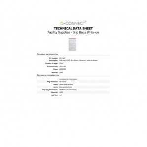 Buste trasp. chiusura grip in LDPE 50 μm Q-Connect con banda scrivibile - cont. alimentare - conf. 1000 pz - 6x8 cm