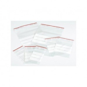 Buste trasp. chiusura grip in LDPE 50 μm Q-Connect con banda scrivibile - cont. alimentare - conf. 1000 pz - 7x10 cm