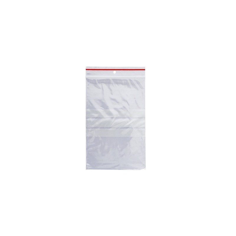 Buste trasp. chiusura grip in LDPE 50 μm Q-Connect con banda scrivibile - cont. alimentare - conf. 1000 pz - 12x18 cm