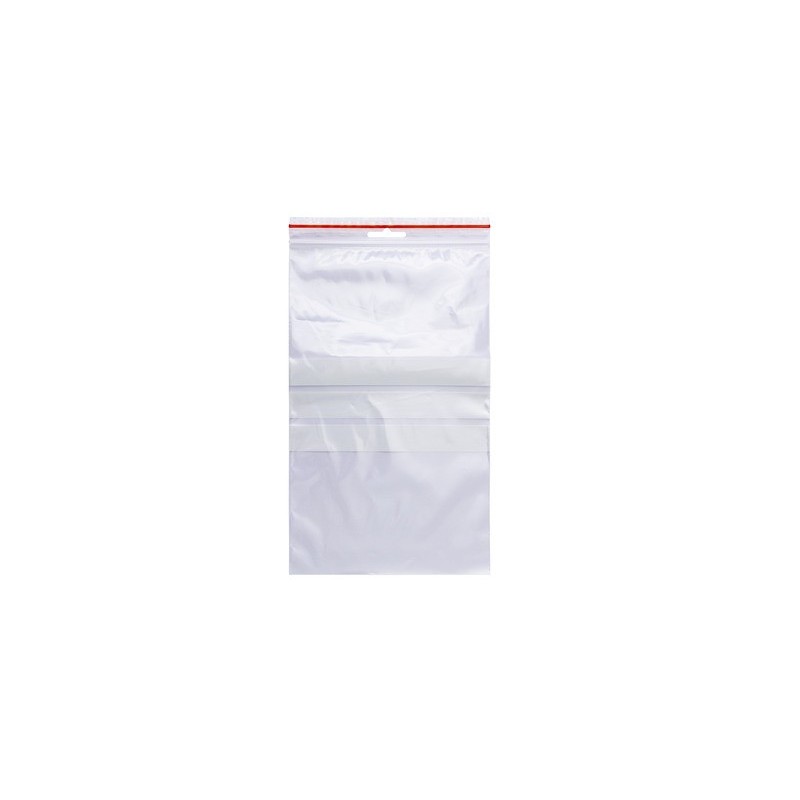 Buste trasp. chiusura grip in LDPE 50 μm Q-Connect con banda scrivibile - cont. alimentare - conf. 1000 pz - 15x25 cm