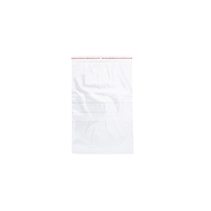 Buste trasp. chiusura grip in LDPE 50 μm Q-Connect con banda scrivibile - cont. alimentare - conf. 1000 pz - 20x30 cm