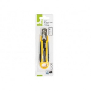 Cutter con lama 6 cm a scatto Q-Connect in blister - giallo/nero - KF15432