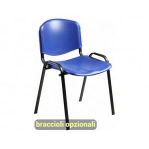 Sedia visitatore a 4 gambe Unisit Dado D5PS - struttura nera - PPL blu conf. 2 pz - D5PS/2/BL