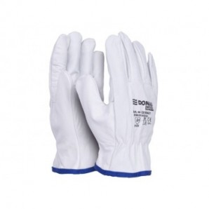 Guanti da lavoro in pelle di capra Donau Safety per logistica - taglia M - DPI Cat. II - conf. 12 pezzi - 32143621-08