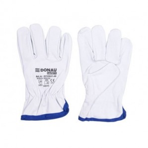 Guanti da lavoro in pelle di capra Donau Safety per logistica - taglia L - DPI Cat. II - conf. 12 pezzi - 32143621-09