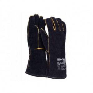 Guanti da lavoro in pelle crosta bovina Donau Safety per saldatura/metallurgia taglia XL - DPI Cat. II - conf. 12 pezzi