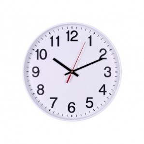Orologio da parete in plastica Office Products Ø 34 cm bianco 13223411-14