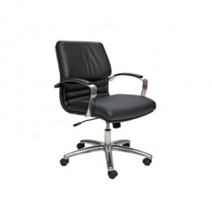 Poltrona direzionale Unisit Cygnus rivestimento sky nero schienale basso CYDC/KN