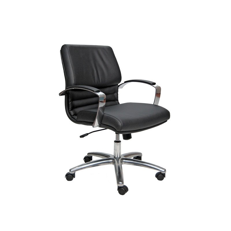 Poltrona direzionale Unisit Cygnus rivestimento sky nero schienale basso CYDC/KN