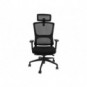Poltrona Unisit CH3255 semi-direzionale ergonomica con braccioli con poggiatesta e poggiareni in rete nero - CH3255