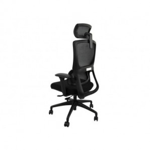 Poltrona Unisit CH3255 semi-direzionale ergonomica con braccioli con poggiatesta e poggiareni in rete nero - CH3255