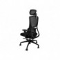 Poltrona Unisit CH3255 semi-direzionale ergonomica con braccioli con poggiatesta e poggiareni in rete nero - CH3255