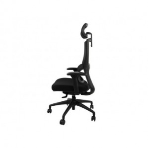 Poltrona Unisit CH3255 semi-direzionale ergonomica con braccioli con poggiatesta e poggiareni in rete nero - CH3255