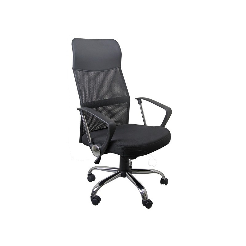 Poltrona direzionale Unisit CH5 Eco smart schienale in rete e braccioli nero CH5/KN
