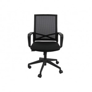 Poltrona direzionale Unisit CH7 Eco smart schienale in rete e braccioli nero CH7/KN