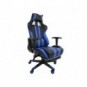 Poltrona gaming Unisit CH braccioli reg. e poggiapiede nero rivestimento in sky nero/blu - CHINT