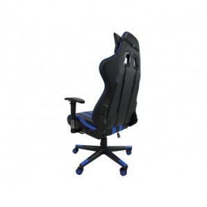 Poltrona gaming Unisit CH braccioli reg. e poggiapiede nero rivestimento in sky nero/blu - CHINT