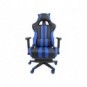 Poltrona gaming Unisit CH braccioli reg. e poggiapiede nero rivestimento in sky nero/blu - CHINT