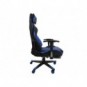 Poltrona gaming Unisit CH braccioli reg. e poggiapiede nero rivestimento in sky nero/blu - CHINT