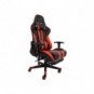 Poltrona gaming Unisit CH braccioli reg. e poggiapiede nero rivestimento in sky nero/rosso - CHMIL