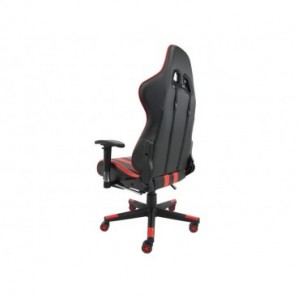 Poltrona gaming Unisit CH braccioli reg. e poggiapiede nero rivestimento in sky nero/rosso - CHMIL