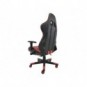 Poltrona gaming Unisit CH braccioli reg. e poggiapiede nero rivestimento in sky nero/rosso - CHMIL