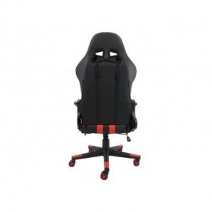 Poltrona gaming Unisit CH braccioli reg. e poggiapiede nero rivestimento in sky nero/rosso - CHMIL