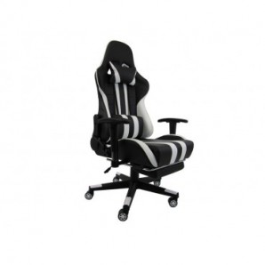 Poltrona gaming Unisit CH braccioli reg. e poggiapiede nero rivestimento in sky nero/bianco - CHJUV