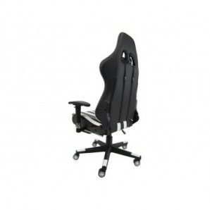 Poltrona gaming Unisit CH braccioli reg. e poggiapiede nero rivestimento in sky nero/bianco - CHJUV
