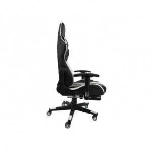Poltrona gaming Unisit CH braccioli reg. e poggiapiede nero rivestimento in sky nero/bianco - CHJUV