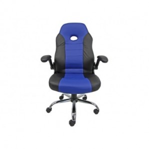 Poltrona direzionale Unisit CH2 Eco smart in PU con braccioli nero/blu CH2/KN