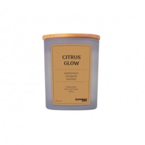 Candela di soia in vaso di vetro con coperchio in legno Donau Home 200 g Citrus Glow - 45361411-10
