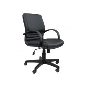 Poltrona direzionale Unisit Cygnus rivestimento sky nero schienale fisso basso - CYD/KN