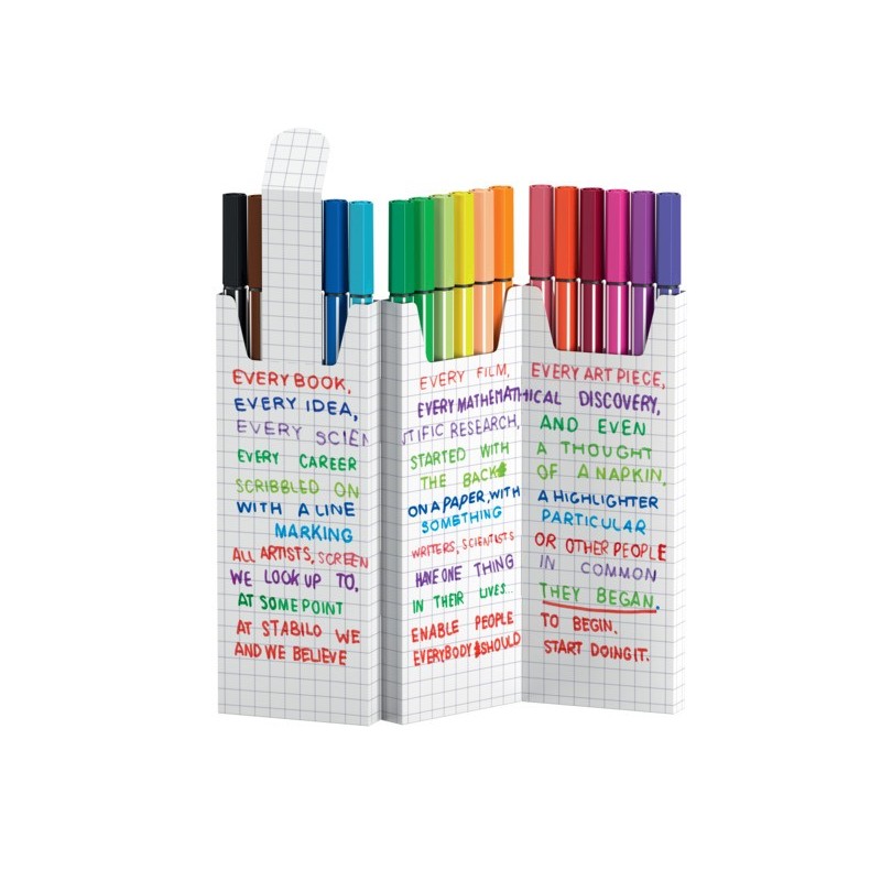 Pennarelli Stabilo Pen 68 astuccio ZigZag - tratto 1 mm - conf. 18 colori assortiti - 6818/8