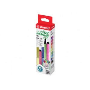 Pennarelli Stabilo Pen 68 astuccio ZigZag - tratto 1 mm - conf. 18 colori assortiti - 6818/8