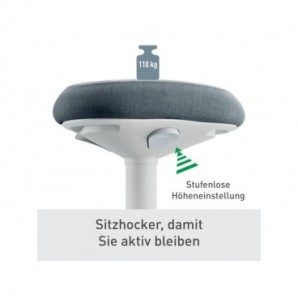 Sgabello Active Comfort da seduta ergonomico Leitz Ergo grigio chiaro - 370x460x377 mm - 65440085