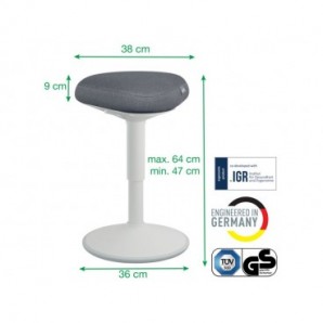 Sgabello Active Comfort da seduta ergonomico Leitz Ergo grigio chiaro - 370x460x377 mm - 65440085