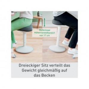 Sgabello Active Comfort da seduta ergonomico Leitz Ergo grigio chiaro - 370x460x377 mm - 65440085