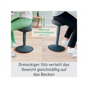 Sgabello Active Comfort da seduta ergonomico Leitz Ergo grigio scuro - 370x460x377 mm - 65440089