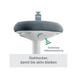 Sgabello Active Comfort in piedi ergonomico Leitz Ergo grigio chiaro - 370x610x377 mm - 65450085