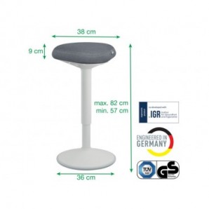 Sgabello Active Comfort in piedi ergonomico Leitz Ergo grigio chiaro - 370x610x377 mm - 65450085