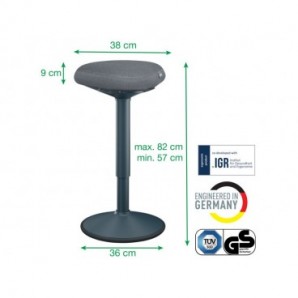 Sgabello Active Comfort in piedi ergonomico Leitz Ergo grigio scuro - 370x610x377 mm - 65450089