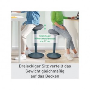 Sgabello Active Comfort in piedi ergonomico Leitz Ergo grigio scuro - 370x610x377 mm - 65450089