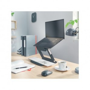 Supporto Ergo per Laptop Multi-angolo con 80% plastica riciclata Leitz Ergo grigio scuro - 258x45x253 mm - 64240089